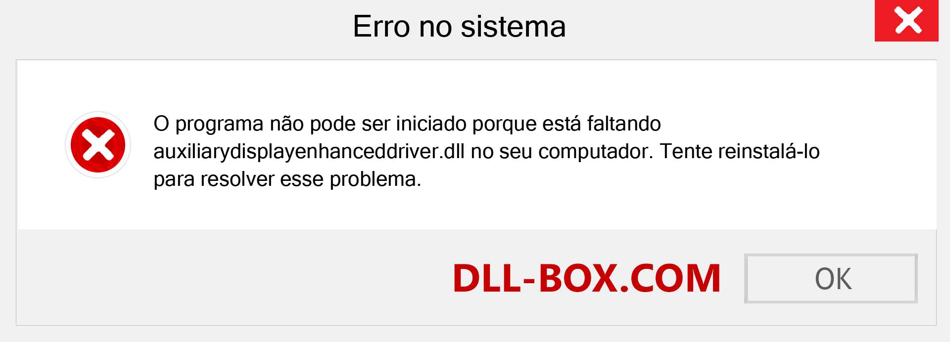 Arquivo auxiliarydisplayenhanceddriver.dll ausente ?. Download para Windows 7, 8, 10 - Correção de erro ausente auxiliarydisplayenhanceddriver dll no Windows, fotos, imagens